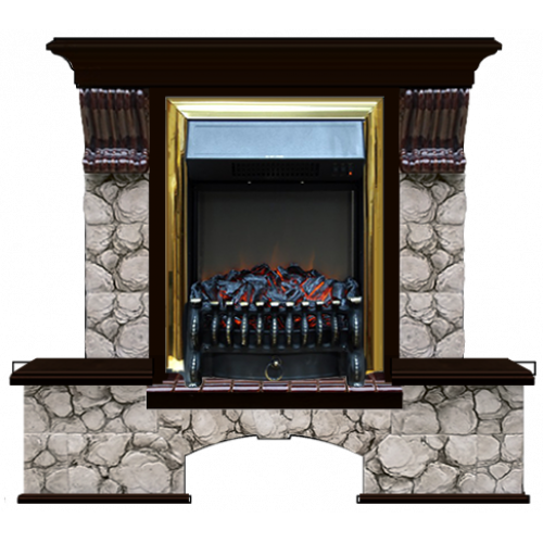 Каминокомплект Glenrich Бостон К Карелия (венге)+Fobos Brass Каминокомплект Glenrich Бостон К Карелия (венге)+Fobos Brass в Якутске