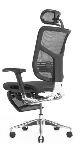 Ортопедическое кресло Expert Star Чёрное с подножкой
